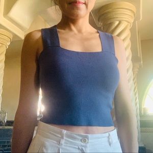 Dee elly bandage knit square neck crop top